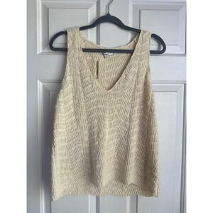 MADEWELL Size M Knit V-Neck Sweater Tank Cream WITH TAGS